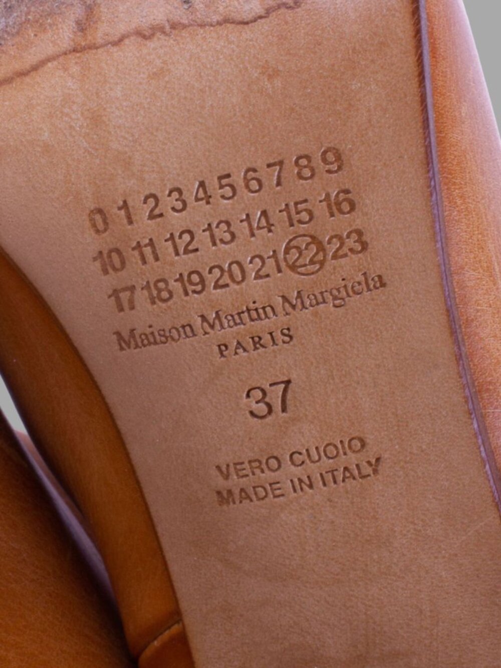 MAISON MARGIELA TAN LEATHER BOOTS KNEE HIGH - Picture 9 of 10